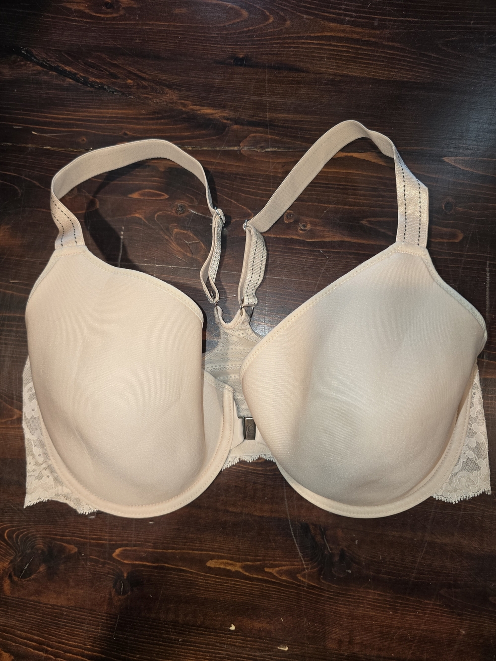 Chantelle Paris Nude Lace Back Front-Close Racerback Bra